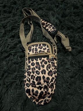 Leopard Print Crossbody Bag - Beige/Brown